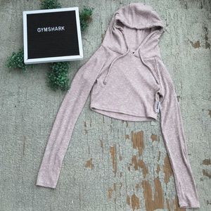 Gymshark Taupe Slounge Cropped Hoodie